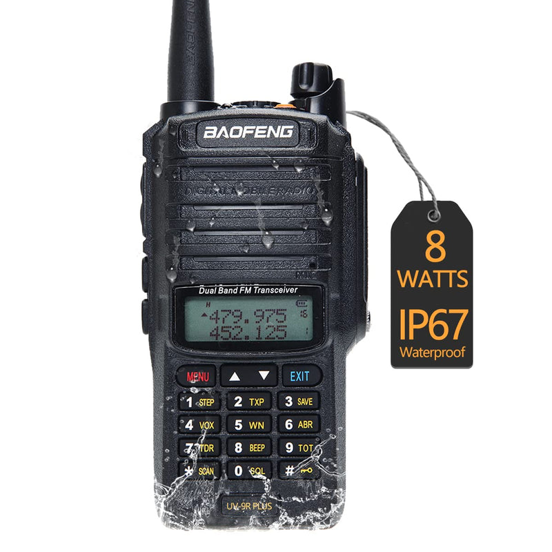[Australia - AusPower] - Baofeng UV-9R Plus Tri-Power 8W Walkie Talkie （Upgrade UV-5R） IP67 Waterproof UHF/VHF Dual Band Transceiver Two Way Radio 【Set1】1Pack 