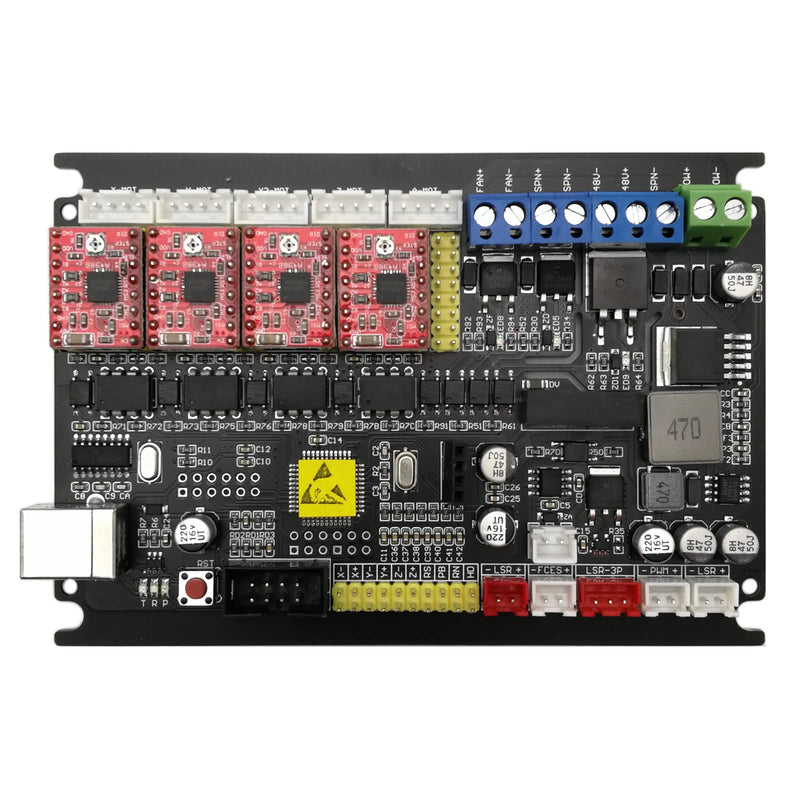 [Australia - AusPower] - Doesbot GRBL 1.1 A4988 4 Axis Stepper Motor Control Board with Isolation USB Driver Board for CNC Laser Engraverd support 1-10V VFD and 48V 500W DC Spindle 