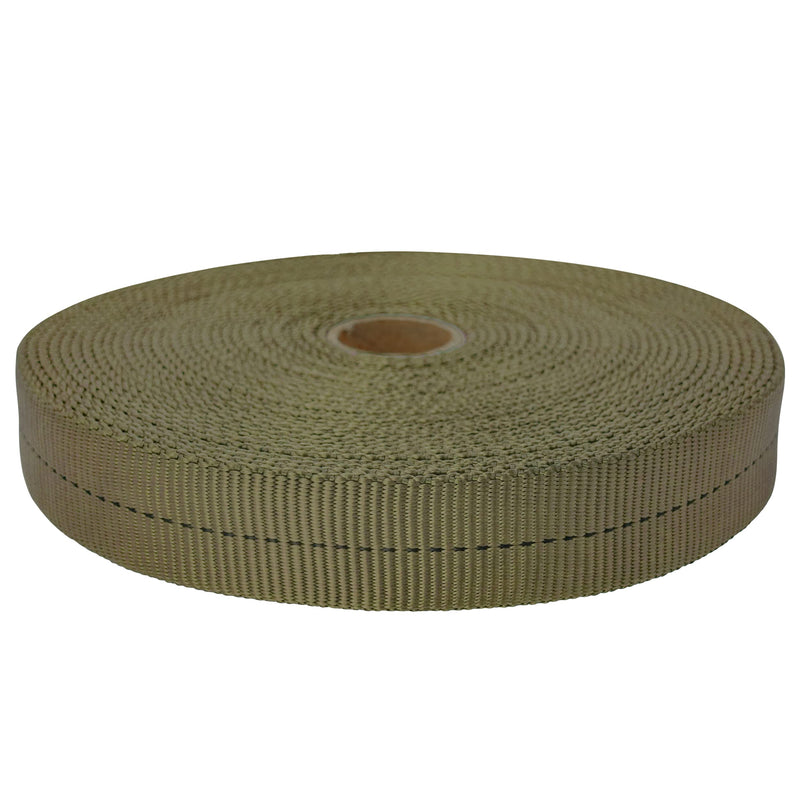 [Australia - AusPower] - GM CLIMBING 1 inch MIL-W-5625 Nylon Tubular Webbing Milspecs 4000Lbs Durable for Outdoor Tactical Parachute Climbing Rescue Survival Tie Down 1 inch x 30Ft / 10 Yards Tan 499 