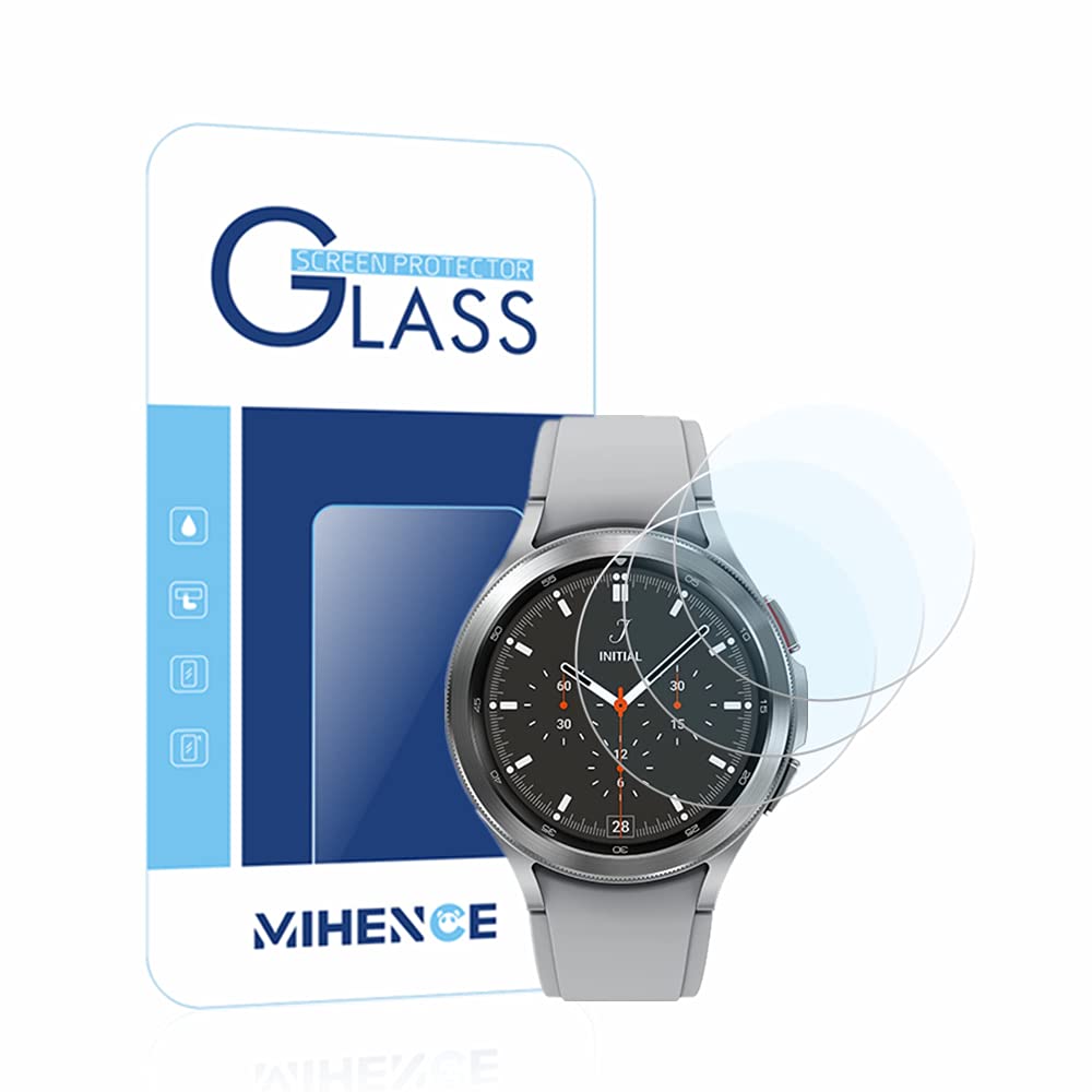 [Australia - AusPower] - Mihence Compatible for Samsung Galaxy Watch 4 Classic (42mm) Screen Protector, 9H Anti-Scratch Premium Real Tempered Glass Screen Protector for Samsung Galaxy Watch 4 Classic 42mm Smartwatch (3PCS) 