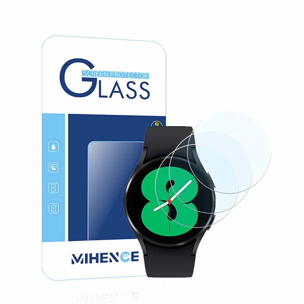 [Australia - AusPower] - Mihence Compatible for Samsung Galaxy Watch 4 44mm Screen Protector, 9H Anti-Scratch Premium Real Tempered Glass Screen Protector for Galaxy Watch 4 44mm Smartwatch (3PCS) 