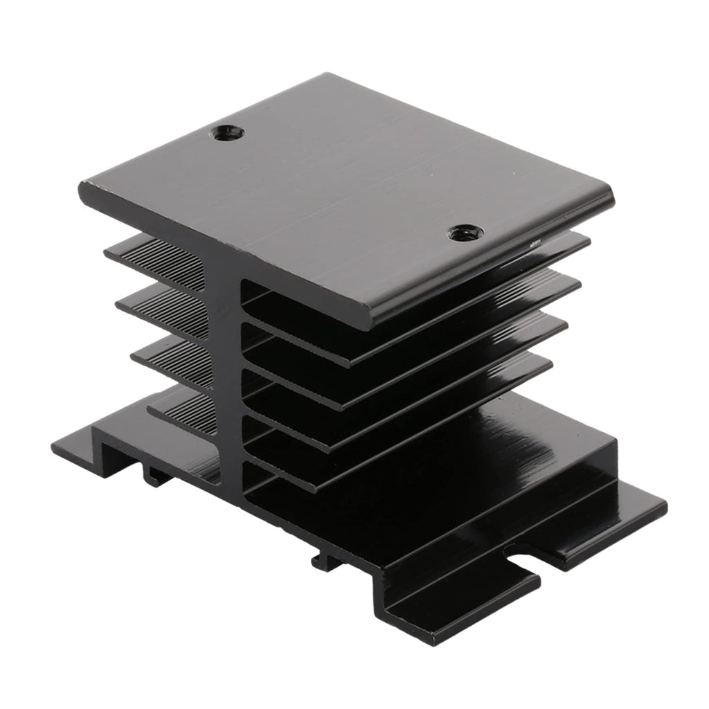 [Australia - AusPower] - Heyiarbeit 1pcs Single Phase Solid State Relay Aluminum Heat Sink SSR Dissipation Radiator 3.15"x1.97"x1.97"(LxWxH) for Relay 10-40A Black AI-50B 