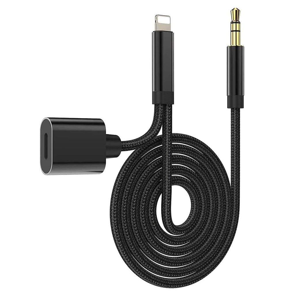 [Australia - AusPower] - [Apple MFi Certified] Lightning to 3.5mm Aux Cord for iPhone with Charging Port,Audio Charging Cable Works with Car Stereo Speaker Headphone Car Charger Compatible with iPhone 12/11/11 Pro/XS/XR/8/7 Black 