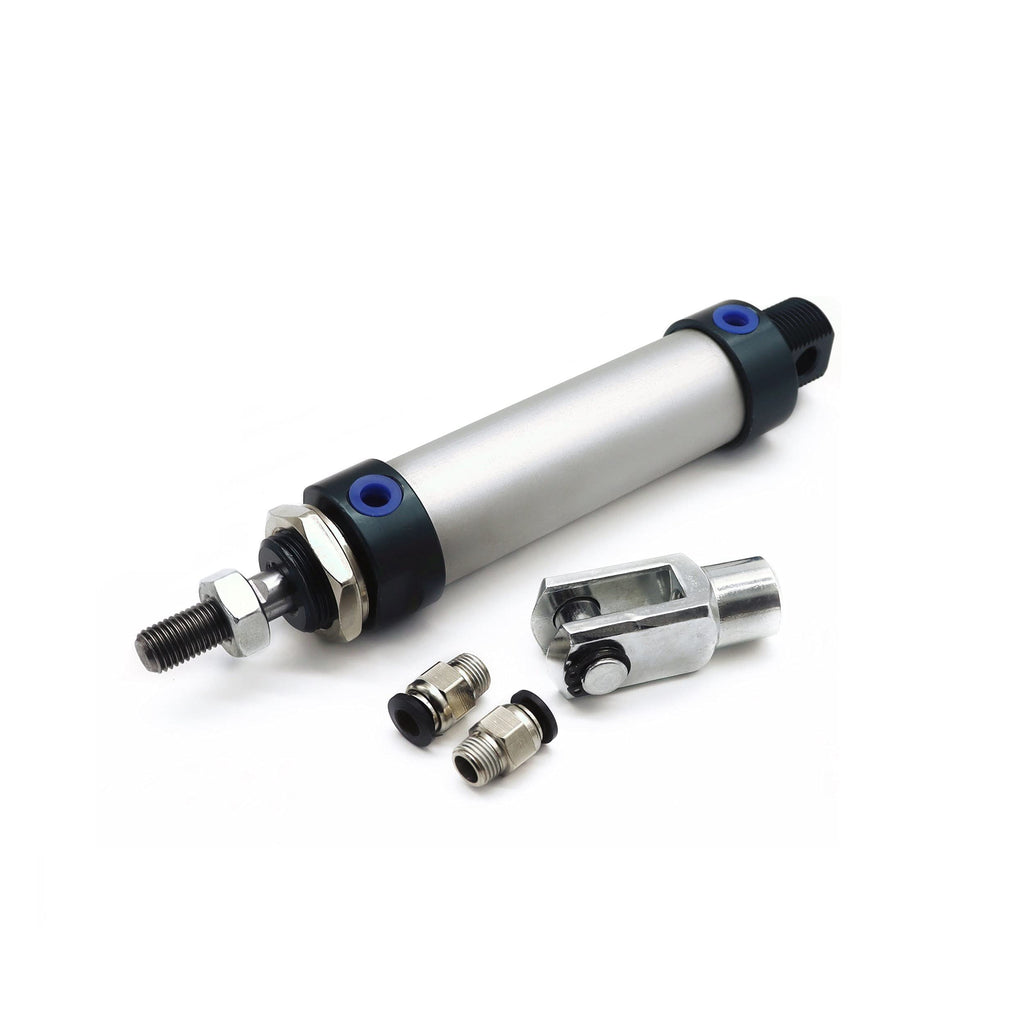 [Australia - AusPower] - MAL Series Aluminum Alloy Mini Pneumaitc Air Cylinder 32mm Bore 25mm Stroke Single Rod Double Acting Air Cylinder with Y Connector and 2Pcs 6mm Pneumatic Quick Fitting 