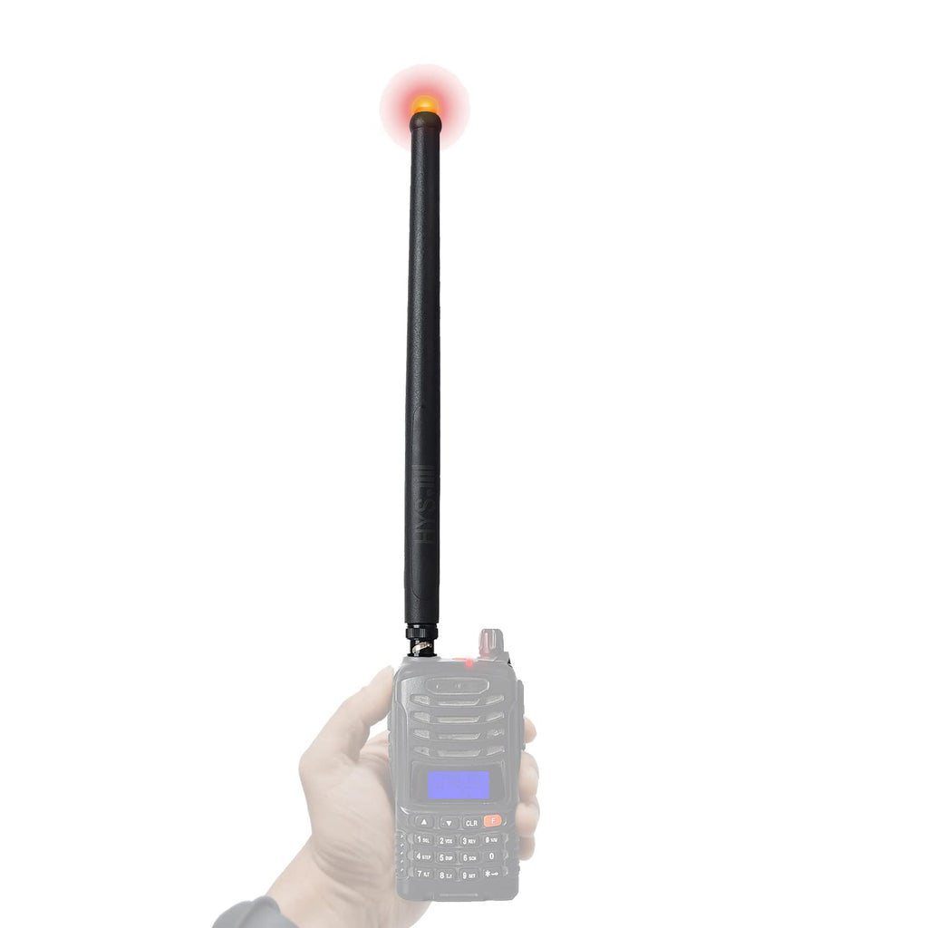 [Australia - AusPower] - HYSHIKRA Dual Band BNC Rubber Antenna, 144/430Mhz 20W Handheld Radio Antenna with LED Light for Icom IC-V8 IC-V80 IC-V82 IC-U82 Uniden Radio Scanner Walkie-Talkie Transceiver 