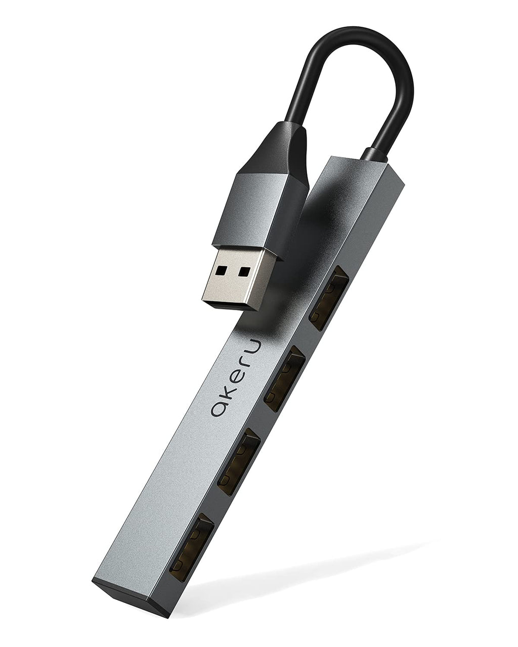 [Australia - AusPower] - 2.0 USB Splitter Space Gray Aluminum 4-Ports USB Hub (0.9 oz) Ultra Slim USB Extension, Multiport Adapter for PS4, Mac, PC, Tablet, DJI, Tesla, AKERU [EAA-41] USB A 