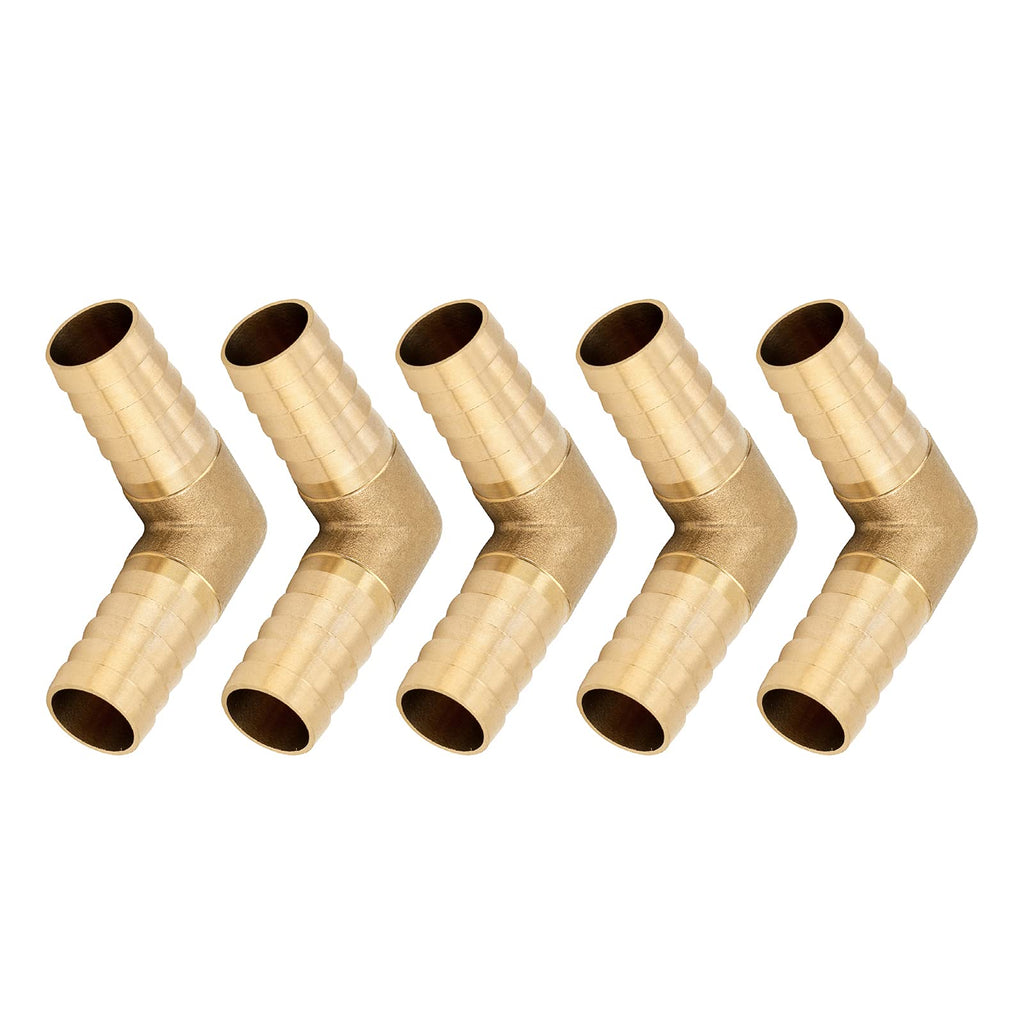[Australia - AusPower] - Avanty 5pcs Brass Hose Barb Fitting 90 Degree Elbow 5/32" Barbed x 5/32" Barbed L Shaped Connector 5/32" x 5/32" 