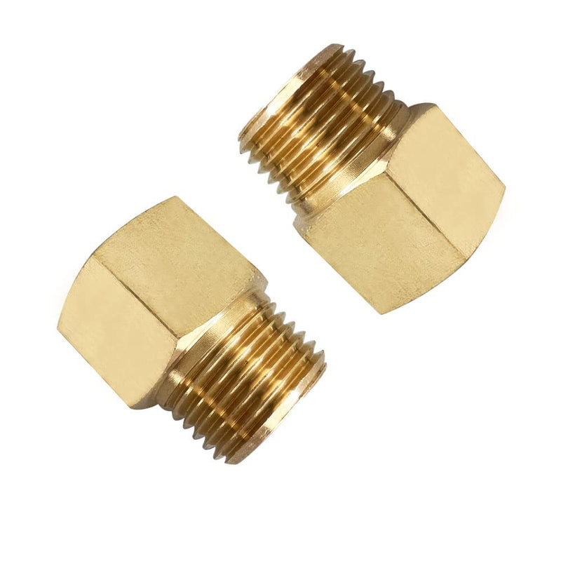 [Australia - AusPower] - Pysrych 2pcs 3/8" NPT Male to 3/8" BSPP Female Adapter Brass Pipe Fitting 3/8" NPT Male x 3/8" BSPP Female 