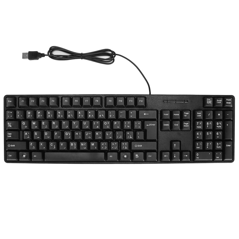 [Australia - AusPower] - Kafuty-1 MC-689 USB Wired PC Computer Keyboard, Arabic Keyboard/English Keyboard, Ergonomic Mechanical Keyboard for Office PC Home or Business Laptops 