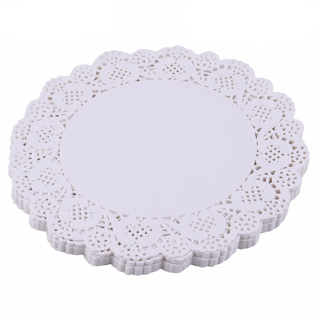 [Australia - AusPower] - ZOOYOO 100PCS White Lace Paper Doilies 12 inch Round Paper Doilies Disposable Paper Placemats for Cakes, Desserts, Tableware Food Decoration 12.5inch 