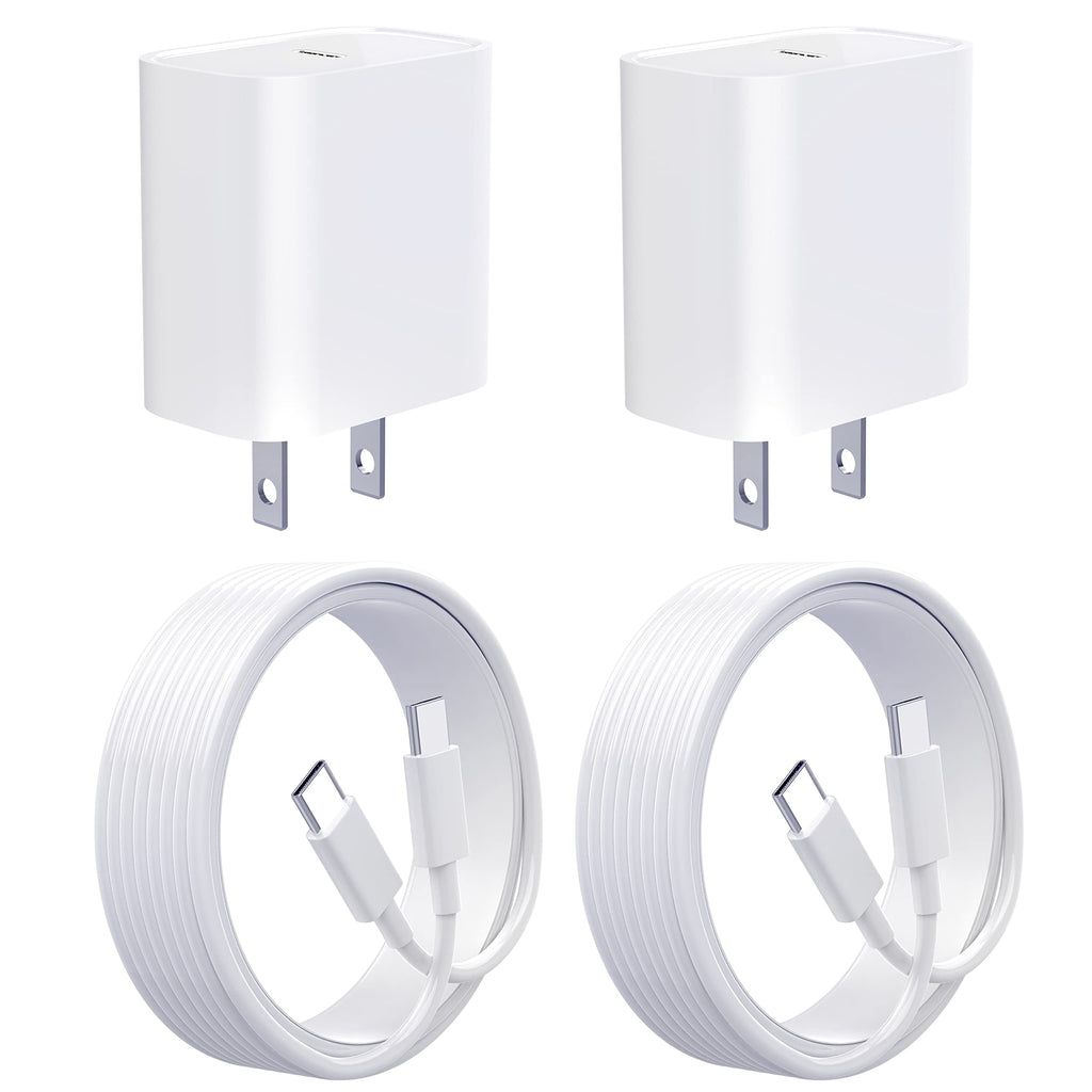 [Australia - AusPower] - iPad Charger 20W USB C Fast Charger Cable【6.6ft】 Compatible for 2021/2020/2018 iPad Pro 12.9 Gen 5/4/3, iPad Pro 11 Gen 3/2/1, iPad Air 4,Samsung Galaxy S21,S20, Pixel 5/3XL PD 3.0 Charger (2Pack) 