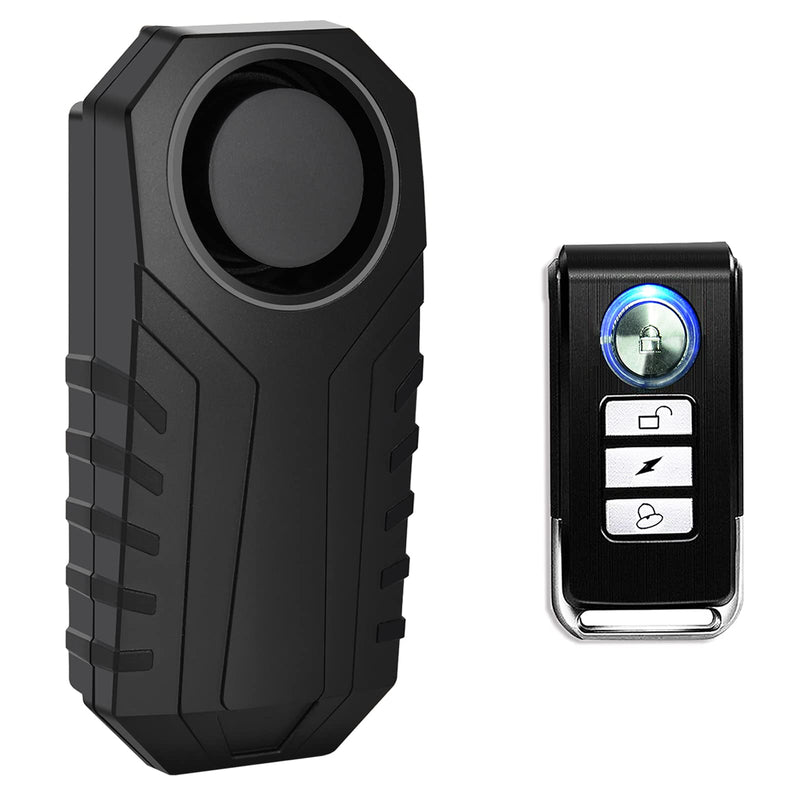 [Australia - AusPower] - Vibration Sensing Bike Alarm with Remote, 113db Loud Bicycle Alarm System Anti Theft, Wireless Motorcycle Alarm for Electric Bike Tricycle Mobility Scooter Vehicles Ebike for Cycling Security 1 