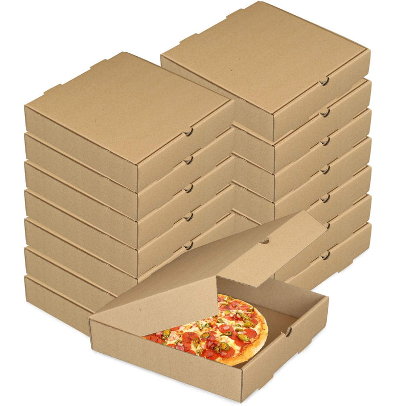 [Australia - AusPower] - 15 Pcs Pizza Boxes, 7.3 x 7.3 x 1.57" Kraft Corrugated Pizza Boxes Cardboard Boxes Take Out Containers Gift Packing Boxes Takeaway Mailing Shipping Storage Boxes for Pizza, Cake, Cookies, Food (7 inch) 7 inch 
