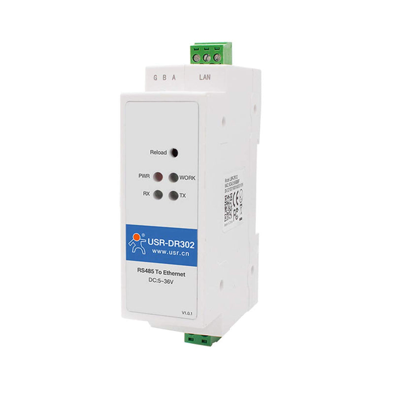 [Australia - AusPower] - PUSR USR-DR302 Din-Rail RS485 to Ethernet Converter Bidirectional Transparent Transmission Between RS485 and RJ45 