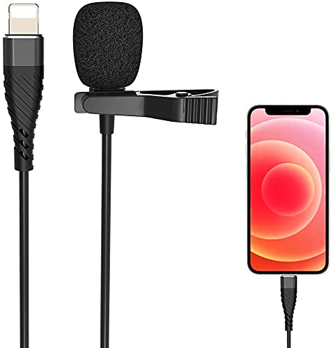 [Australia - AusPower] - Professional lavalier Microphone for iPhone, Condenser Microphone for Phone Recording and Video Recording, lavalier Microphone for YouTube, interviews, Meetings, and iPhone/iPad/iPod (9.8 feet) 