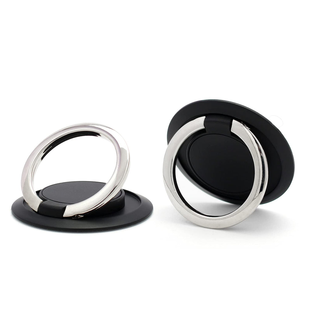 [Australia - AusPower] - Yetaida 2PCS Matte Cell Phone Ring Holder, 180 Foldable Finger Holder for Back, Magnetic Car Ring Socket Grip Handle Kickstand, Compatible with Smart Phone: iPhone, Samsung, Sony etc.(BLACK-2PCS) BLACK-2PCS 