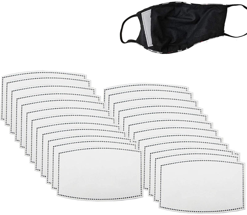 [Australia - AusPower] - Adults PM2.5 Activated Carbon Filter, 100 PCS Face Scarf Insert 5 Layers Replaceable Anti Haze Breathing Filter Paper for Outdoor Activities (100 Pcs) 