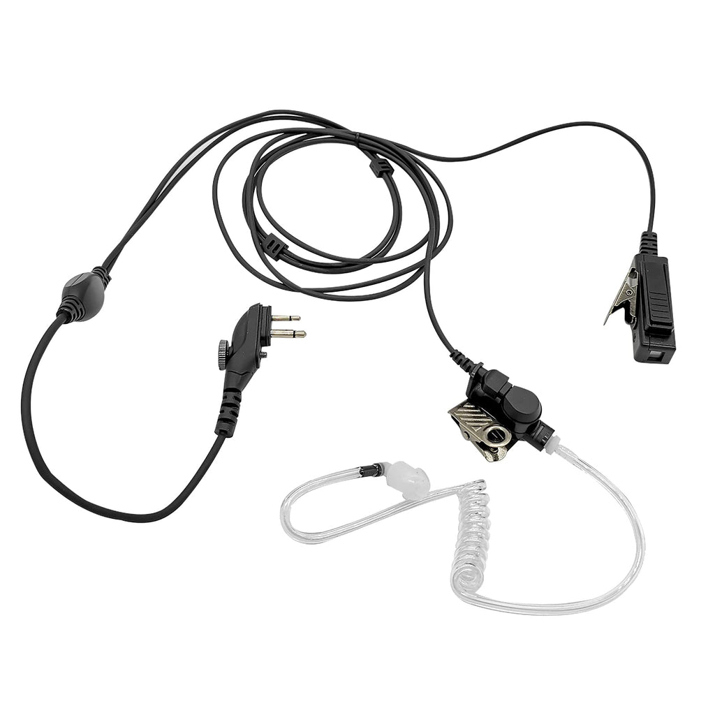 [Australia - AusPower] - WODASEN BD502i Earpiece Clear Coil Tube Headset PTT Mic for Hytera HYT PD502 PD562 TC508，TC-600, TC-610, TC-620, TC-700EX, TC-900,TC2100, BD502i, PD482i, BD552i2-Pin Plug with Screw Radio 