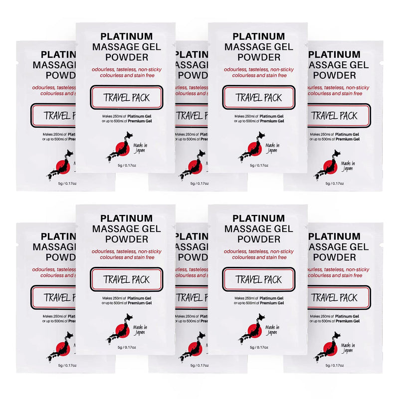 [Australia - AusPower] - 10 x Premium Nuru Massage Gel Powder | 5g Travel Sachet Makes 500ml/ 16.9 fl oz | Made in Japan Paraben & Glycerine Free 