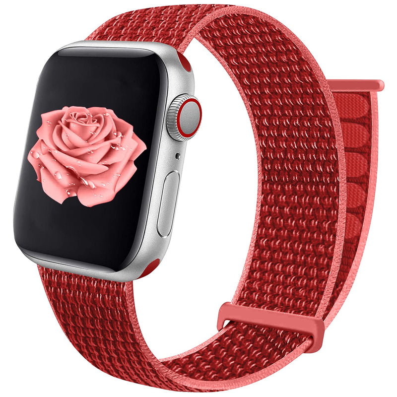 [Australia - AusPower] - Youther Compatible with Apple Watch Band 38mm 40mm 41mm 42mm 44mm 45mm, Smartwatch Band, Soft Adjustable Lightweight Replacement Wristbands Compatible with iWatch Series 7 6 5 4 3 2 1 SE, China Red 38mm/40mm/41mm 