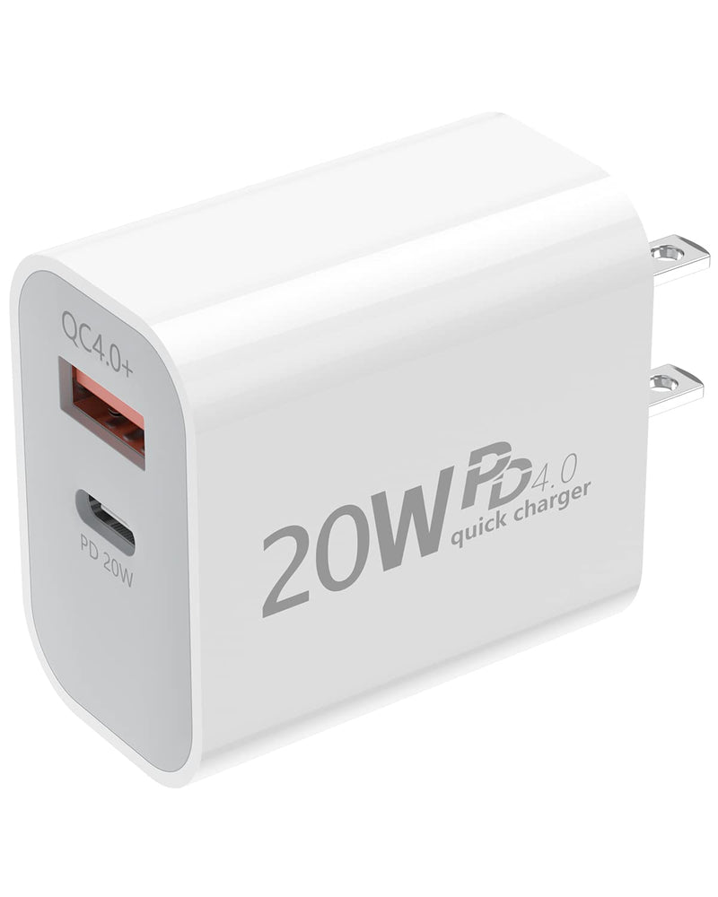[Australia - AusPower] - USB C Wall Charger, KOOPAO 20W Power Adapter Charger Plug 2 Port Charging Block Replacement for iPhone 13/13 Pro/13 mini/12/12 Pro/12 Mini/11/SE/X,MacBook,iPad,AirPods,Samsung,Pixel,Galaxy,Switch ect 
