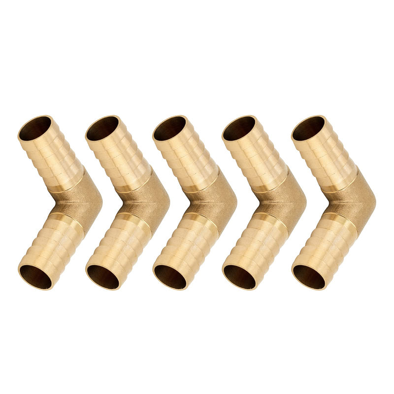 [Australia - AusPower] - Avanty 5pcs Brass Hose Barb Fitting 90 Degree Elbow 3/4" Barbed x 3/4" Barbed L Shaped Connector 3/4" x 3/4" 