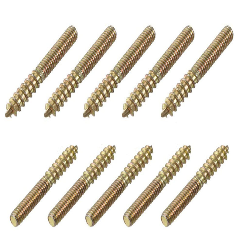 [Australia - AusPower] - 10 Pack Hanger Bolts (1/4"-20 x 1-1/2"),Double Headed Bolts Self Tapping Screw for Wood Furniture (1/4-20" x 1-1/2") 1/4-20" x 1-1/2" 