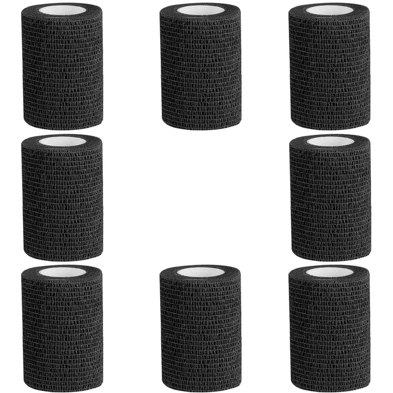 [Australia - AusPower] - Bandage Wrap Self Adhesive Bandage Wrap Breathable Cohesive Bandage Wrap Rolls Athletic Elastic Self Adherent Wrap for Sports Injury ,Wrist, Ankle Sprains (Black, 4 Inch (Pack of 8)) Black 4 Inch (Pack of 8) 