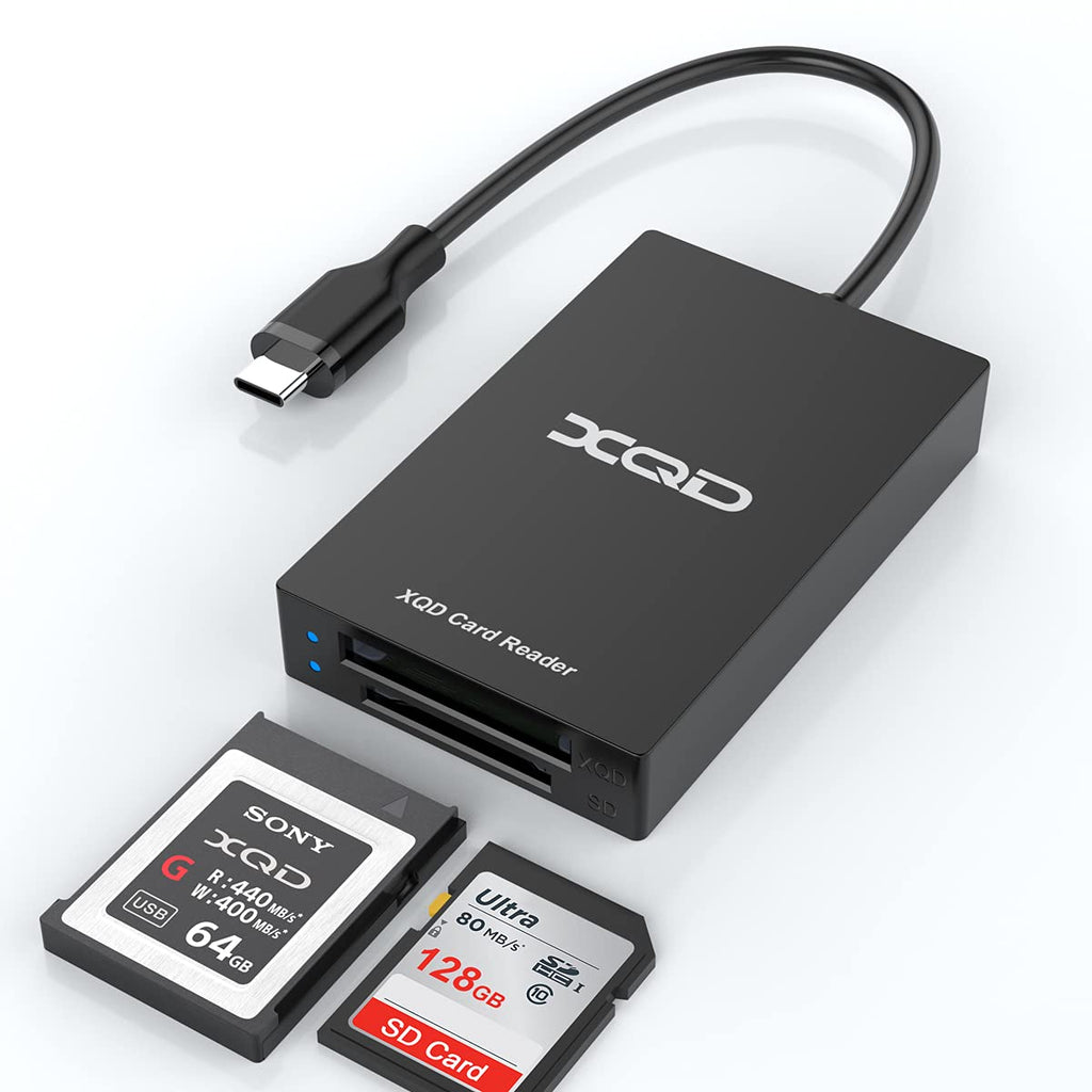 [Australia - AusPower] - HIWEAL XQD SD Card Reader, Type C XQD/SD Card Reader Dual Slot Memory Card Reader, Compatible with Sony G / M Series, Lexar USB Mark Card, Sony G Series, SD Card / SDHC Card for Windows/ Mac OS 