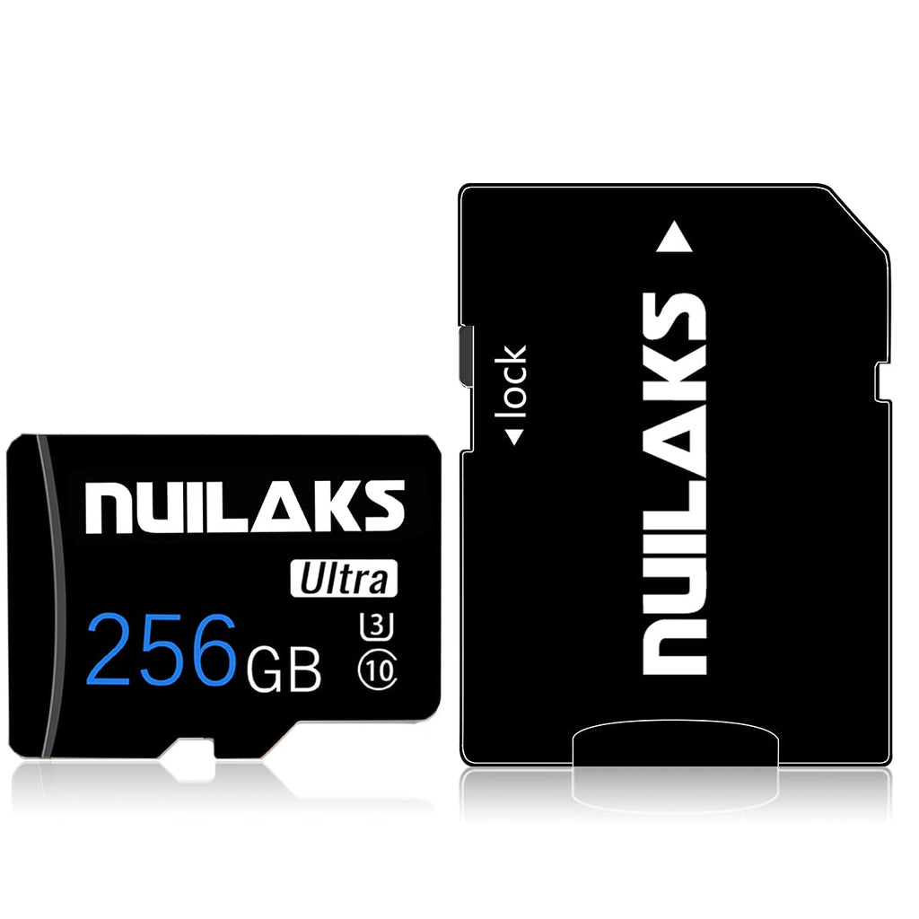 [Australia - AusPower] - 256GB Micro SD Card with Adapter SD Memory Cards (Class 10 High Speed), TF Memory Card for Smartphone Computer Game Console, GPS, Surveillance, Drone(256GB) 