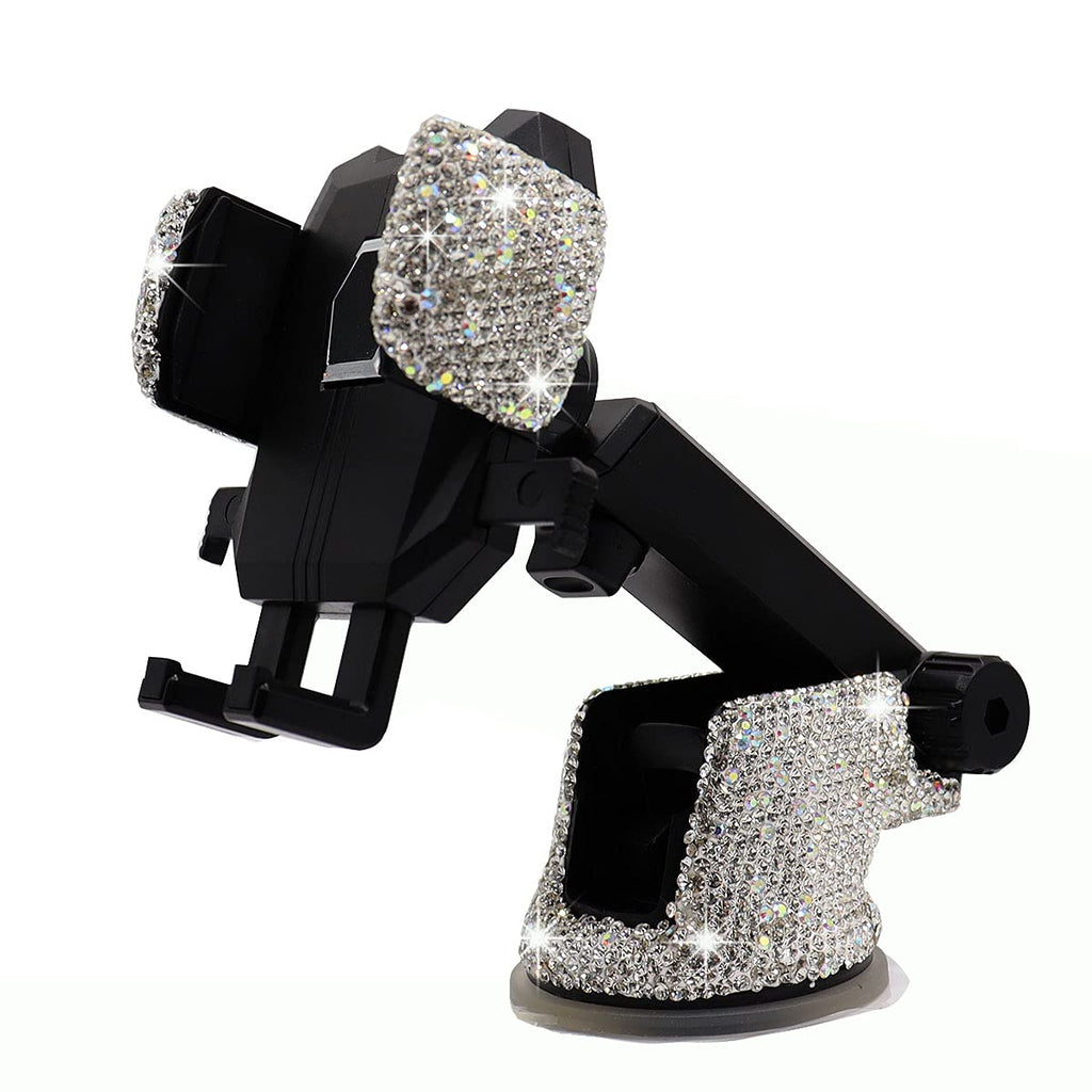 [Australia - AusPower] - Bling Car Phone Mount Holder,Shiny Crystal Rhinestone Phone Stand for Women and Girls, Car Accessories for Windshield Dashboard,Compatible with iPhone and Most Cellphones 
