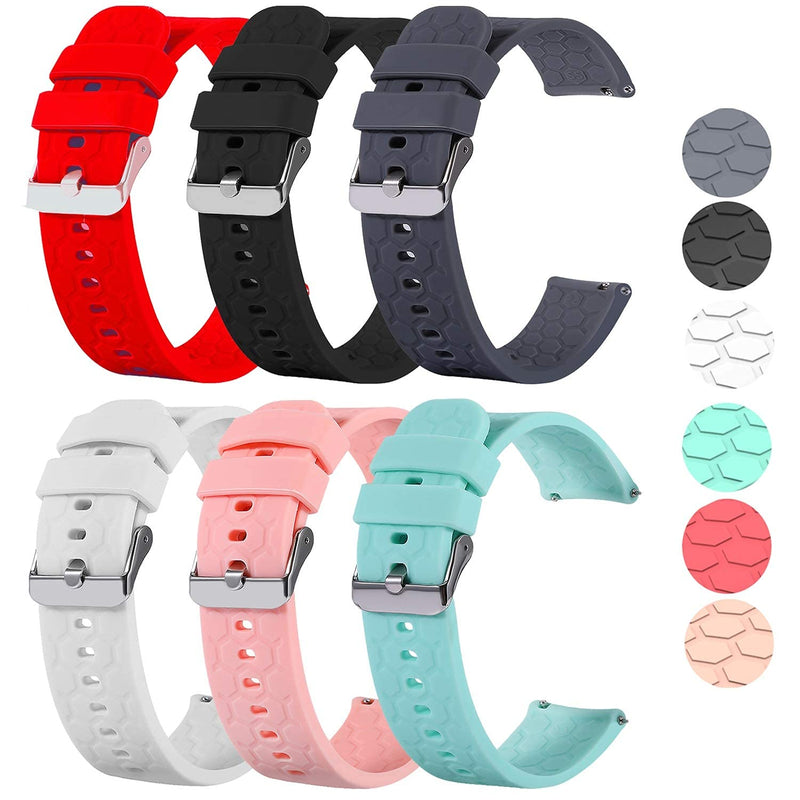 [Australia - AusPower] - ECSEM Watch Straps Compatible with Coros APEX 42mm/PACE 2 Wristband,Silicone Smart Watch Band Quick Release Adjustable Smartwatch Band Replacement Watch Bands for Coros APEX 42mm/PACE 2 Smartwatch Accessories 6PACKS 