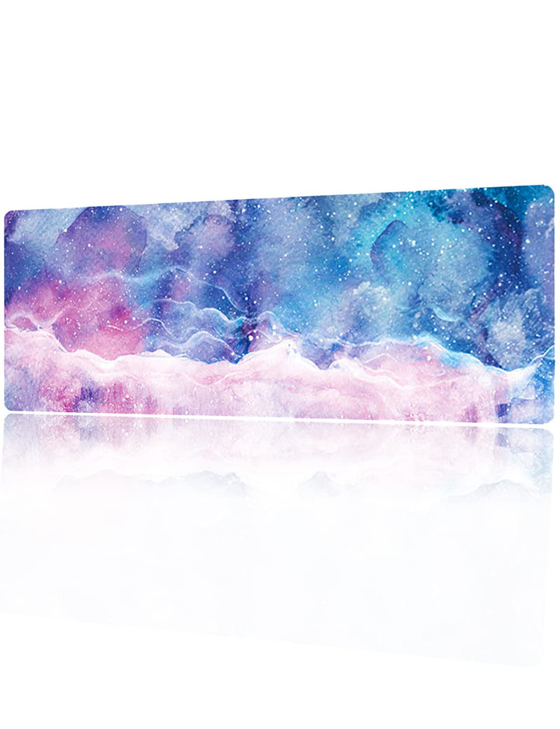 [Australia - AusPower] - Gaming Large Mouse Pad 30.5x11.8x0.1Inch, Extended Mousepad Exquisite Keyboard Pad Mouse Mat with Non-Slip Base and Stitched Edge for Work Office Home, Beautifully Starry Sky Pattern 