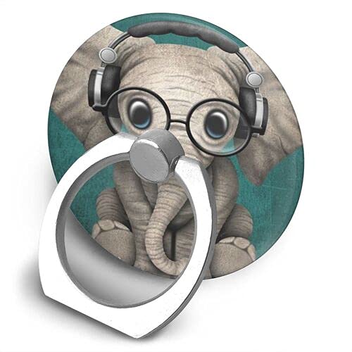 [Australia - AusPower] - Hakoyi Cell Phone Ring Holder Baby Elephant Headset Music 360 Degree Rotation Phone Grip Stand Finger Kickstand for All Smartphone and Tablets, 1.42 x 1.61 x 0.35 inches 