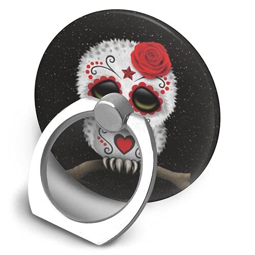 [Australia - AusPower] - Hakoyi Cell Phone Ring Holder Sugar Skull Owl 360 Degree Rotation Phone Grip Stand Finger Kickstand for All Smartphone and Tablets, 1.42 x 1.61 x 0.35 inches 