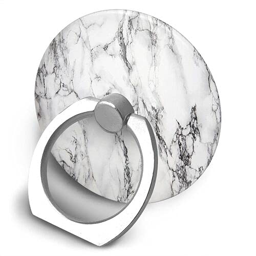 [Australia - AusPower] - Hakoyi Cell Phone Ring Holder White Marble 360 Degree Rotation Phone Grip Stand Finger Kickstand for All Smartphone and Tablets 1.42 x 1.61 x 0.35 inches 