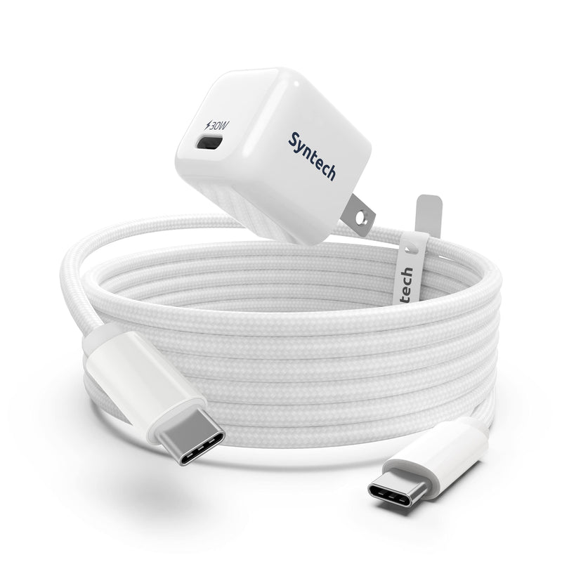 [Australia - AusPower] - USB C Fast Charger, Syntech 30W USB-C Power Adapter Ultra-Compact Compatible with iPad Mini 6, iPad Pro 2021/2020/2018, iPad Air 4, MacBook Air 2020, Samsung, Included 6.6ft USB C to USB C Cable 
