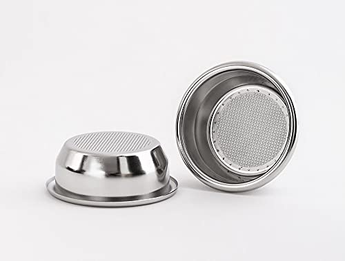 [Australia - AusPower] - E&B Lab, by IMS Precision Filter Basket for double espresso. Finer 170-micrometer filtration. Fits bottomless portafilters for 58mm group head, Silver, B702TH28SF, 18 gram 
