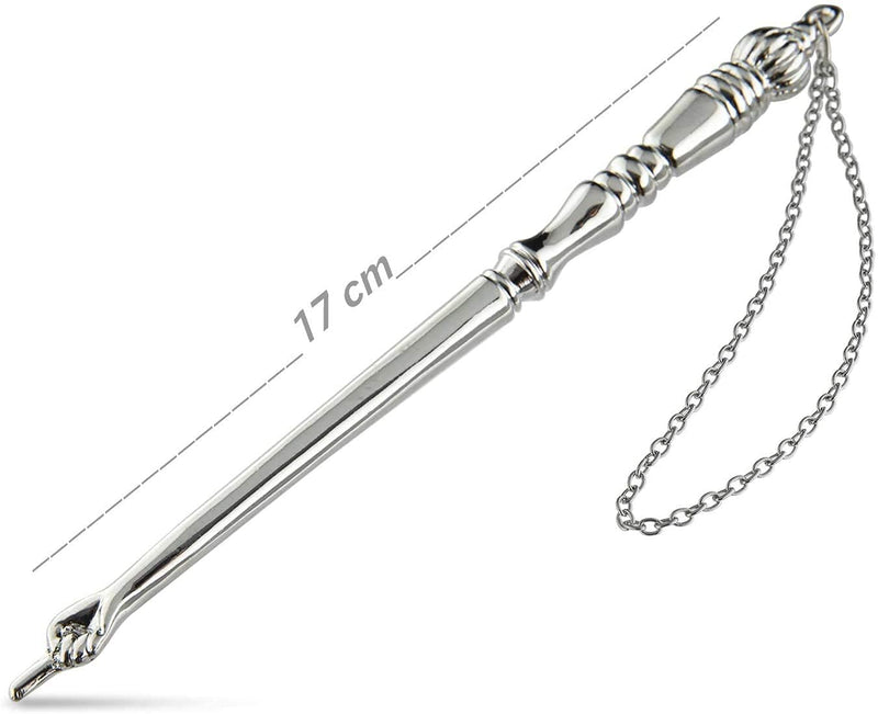 [Australia - AusPower] - Torah Book Pointer Yad Hand Pointer Silver Finish Great bar bat Mitzvah Gift with a 20cm Bead Charm (17 cm Silver in Gift Box) 17 cm silver in gift box 