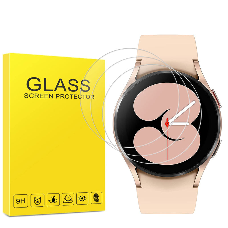 [Australia - AusPower] - (3 Pack) Samsung Galaxy Watch 4 (40mm) Screen Protector, Sapnio 9H Hardness Tempered Glass Self-adhesive Anti-scratch Bubble Free Anti-Fingerprint Easy Install Screen Protector for Samsung Galaxy Watch 4 (40mm) Smartwatch 