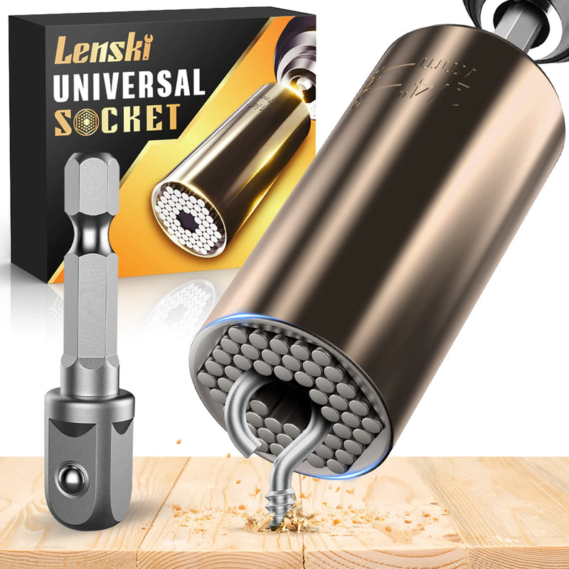 [Australia - AusPower] - Lenski Stocking Stuffers Gifts for Men, Super Universal Socket Christmas Gifts for Men, Tools Cool Gadgets for Men, Fathers Gifts for Dad, Unique Steelers Gifts for Men, Birthday Gifts for Husband Black gold 
