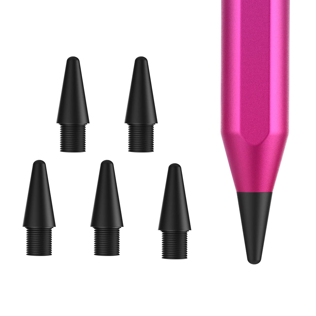 [Australia - AusPower] - TiMOVO Pen Tips for iPad Stylus Pen, (5 Pack) Durable Stylus Nib Replacement Tips for Precise Drawing & Writing, High Precision, Easy to Replace, Black 