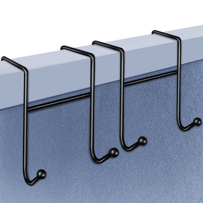 [Australia - AusPower] - Cubicle Wire Double Coat Hooks for 2 Inch Width Cubicle Panel Partition Wall, Office Hooks for Hanging Coats, Pictures, File Pockets, Hats, Purses, Bags, Umbrellas and More ( Black, 2 Pack ) 