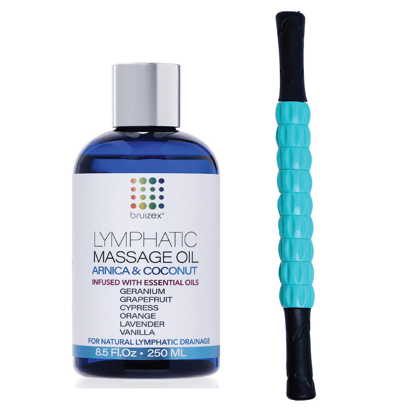 [Australia - AusPower] - Lymphatic Drainage KIT: Lymphatic Massage Oil with Post Liposuction Massager 