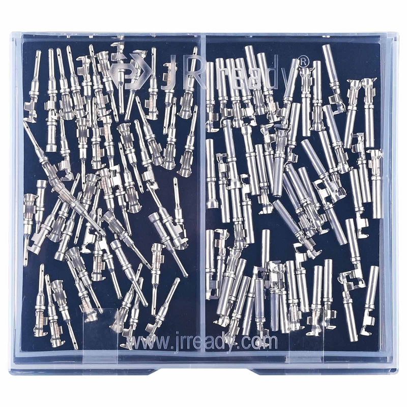 [Australia - AusPower] - JRready ST6255 Deutsch Stamped Contacts DT Connector Terminal Kit Size 16, Male Deutsch Pins 1060-16-0122/ Female pins 1062-16-0122/ Open Barrel Terminals Wire Gauge 14-18 AWG, 50 Pairs 3.DT 16# Stamped 50Pair 