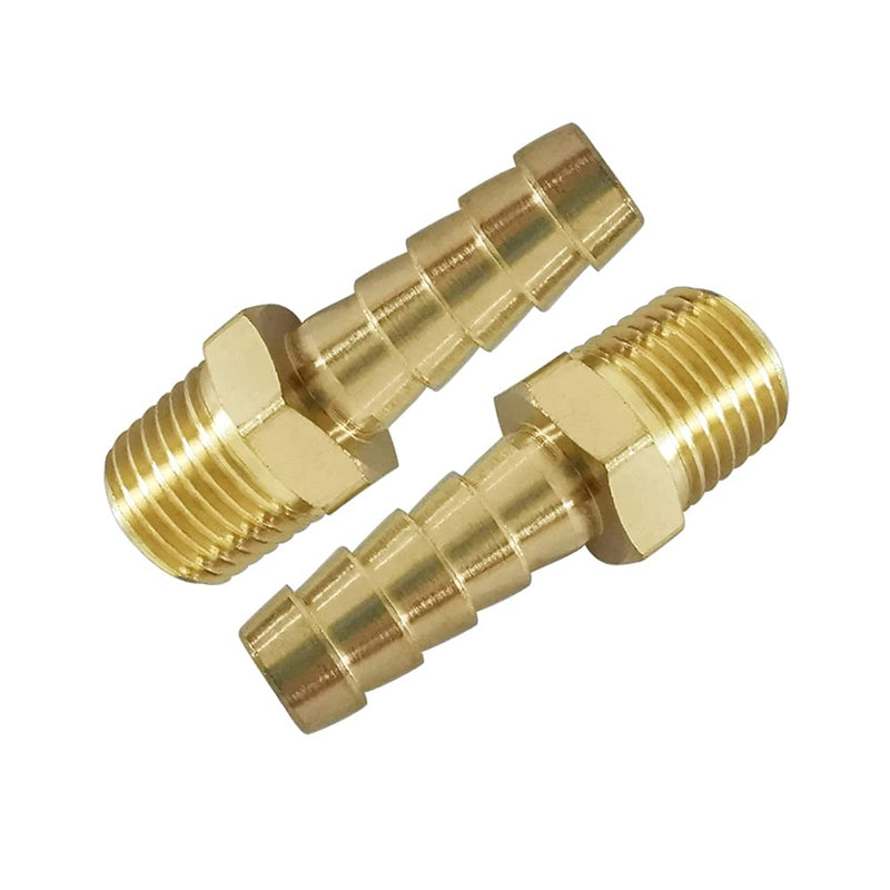 [Australia - AusPower] - Avanty Brass Hose Barb Fitting, 3/16" Barbed x 1/8" NPT Male Adapter Connector, Pack of 2 3/16" Barb x 1/8" NPT Male 