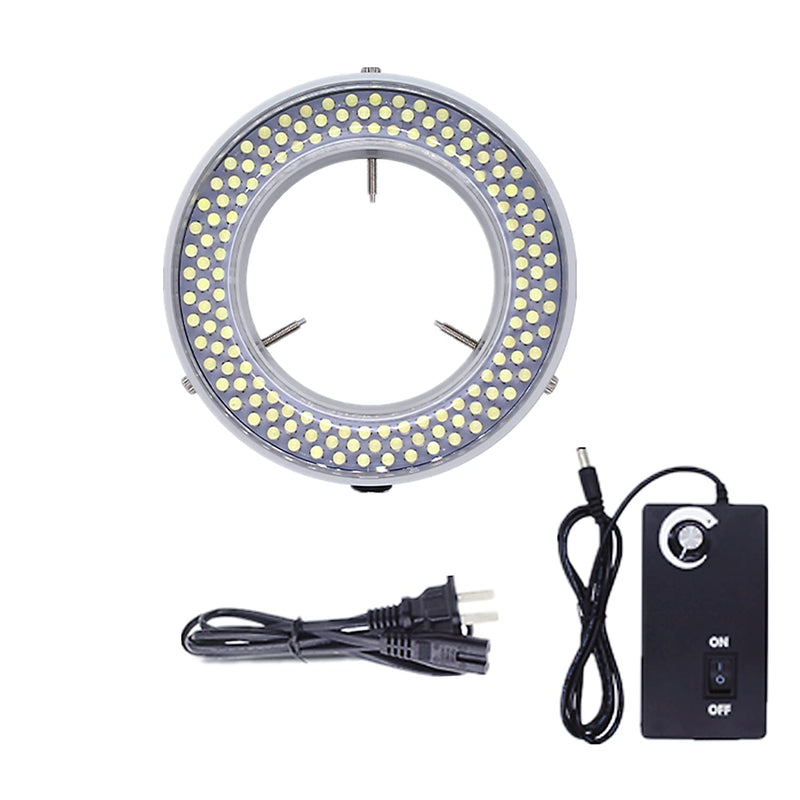 [Australia - AusPower] - Light Microscope Led Ring Illuminator,Adjustable 144 LED Ring Light Illuminator for Stereo Microscope (White) White 