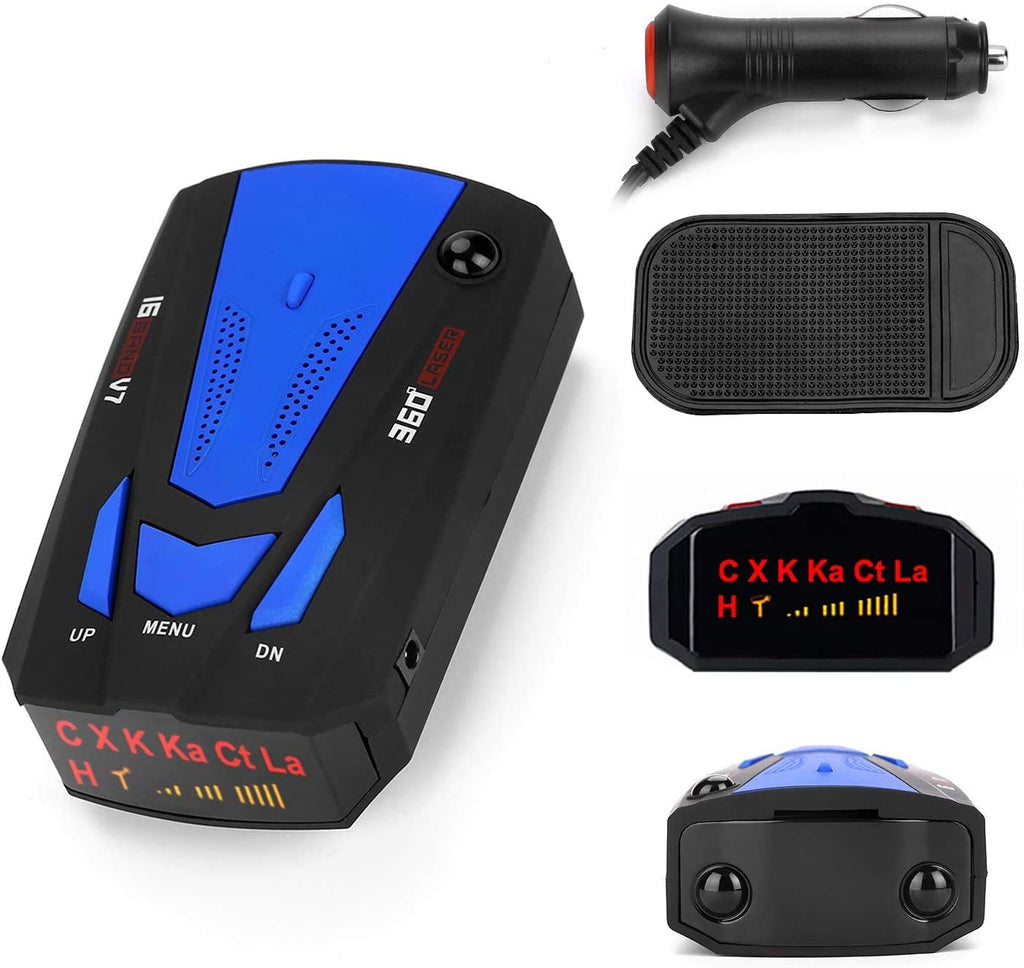 [Australia - AusPower] - MAEAMSY [New Upgrade] Radar Detectors for Cars, 360-Degree Monitoring Long-Distance Remote Warning, Full-Band Monitoring, Voice Prompt, Away from Fines.(V7-Blue) Blue 