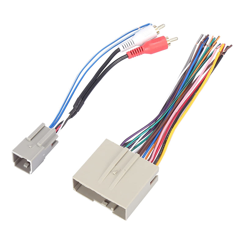 [Australia - AusPower] - X AUTOHAUX 70-5521 Car Stereo CD Player Wiring Harness Set Wire Radio Adapter 2 RCA Connector for Ford Freestar 2004-2007 