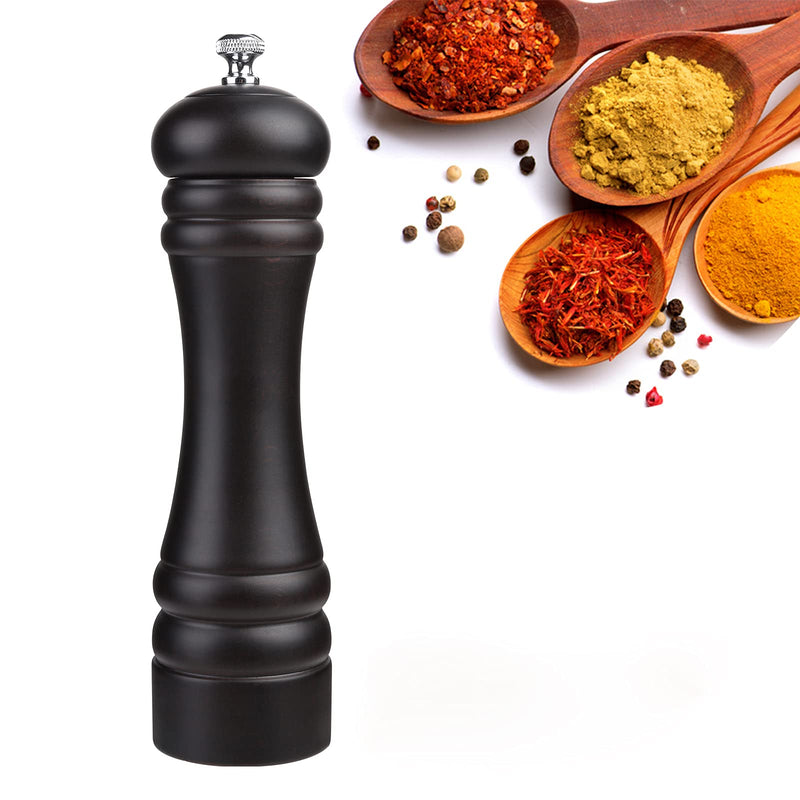 [Australia - AusPower] - JOIDXIR Pepper Mill Black 12 Inch Tall Large Pepper Grinder Mill Wood Refillable Stainless Steel Metal Mechanism Adjustable Coarseness 12inch 